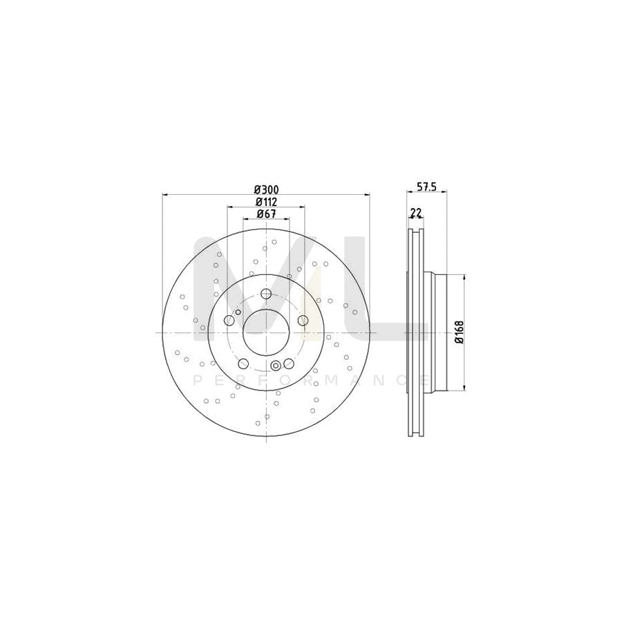 TEXTAR 92123900 Brake Disc suitable for MERCEDES-BENZ SL Convertible (R129) Internally Vented, Perforated, without wheel hub, without wheel studs  - 1 piece