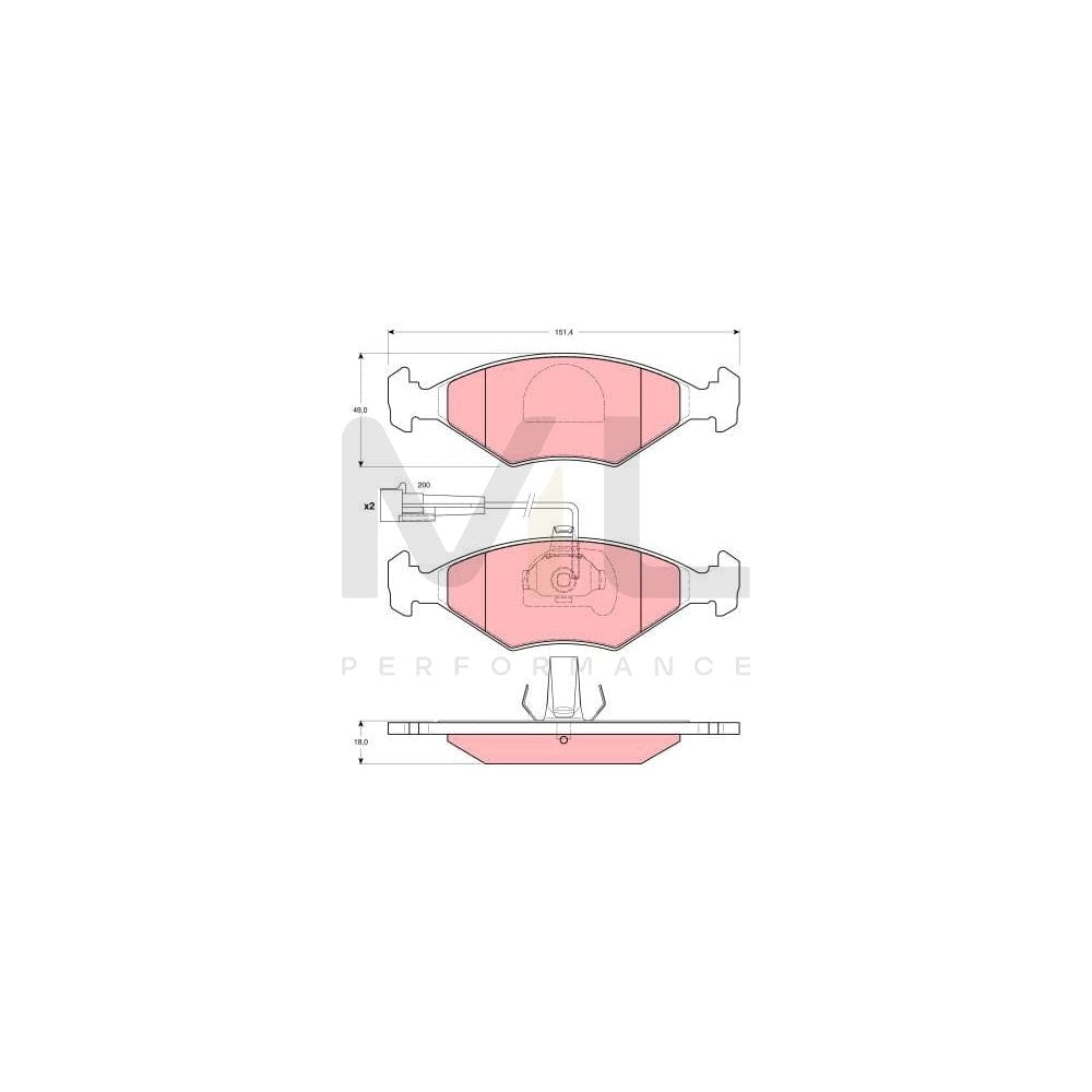 TRW Gdb1340 Brake Pad Set Incl. Wear Warning Contact