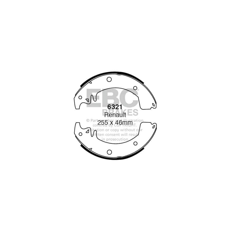 EBC 6321 Renault Trafic Rear Brake Shoes 1 | ML Performance UK Car Parts