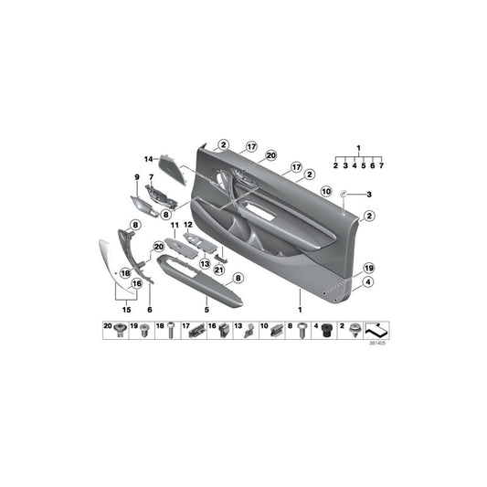 Genuine BMW 51417365461 F23 F22 Door Panel, Leather, Front Left OYSTER/SCHWARZ (Inc. 228iX, 220dX & 218d)