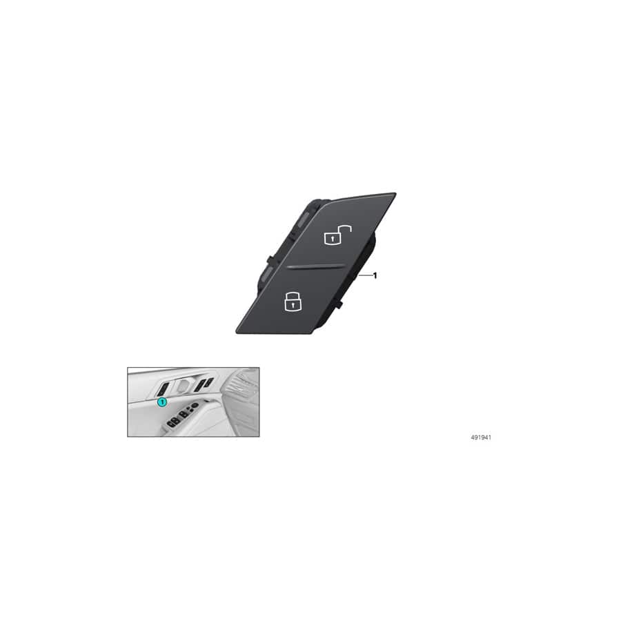 Genuine BMW 61316820925 F40 G21 G20 Button, Central Locking System, Left (Inc. 218i, Z4 30i & 330d)