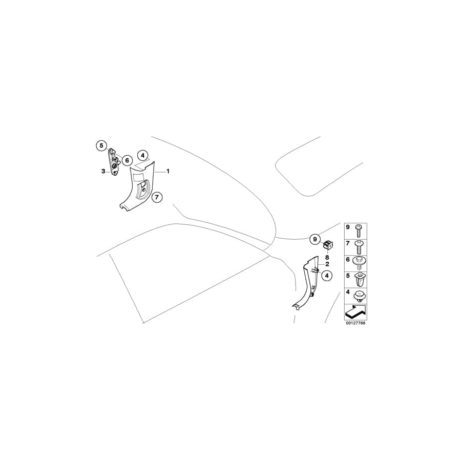 Genuine BMW 51433404754 E83 Lateral Trim Panel Front Right ANTHRAZIT (Inc. X3)