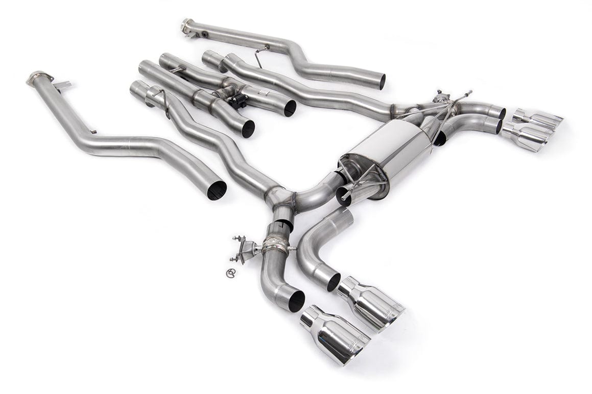 MillTek SSXBM1227 BMW F90 M5 Cat-Back System with Polished GT-100 Trims
