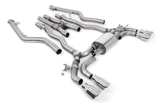 MillTek SSXBM1227 BMW F90 M5 Cat-Back System with Polished GT-100 Trims