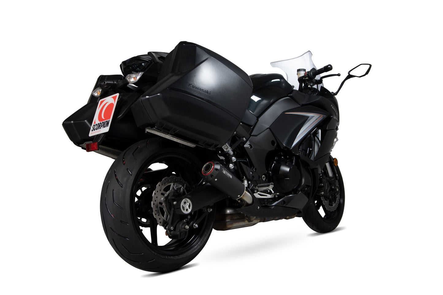 Scorpion PKA108BCER Kawasaki Z1000 SX Red Power Slip-On (Pair) - Black Ceramic Coated Sleeve | ML Performance UK UK