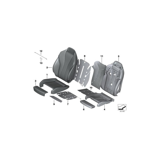 Genuine BMW 52109483417 G16 Cover For Comfort Backrest,Leather Left TARTUFO (Inc. 840iX, 840dX & M850iX)