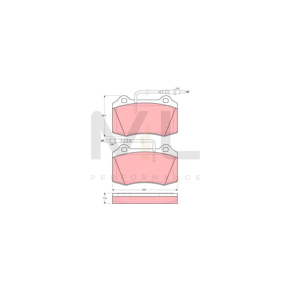 TRW Gdb1359 Brake Pad Set For Peugeot 406 Coupe Incl. Wear Warning Contact