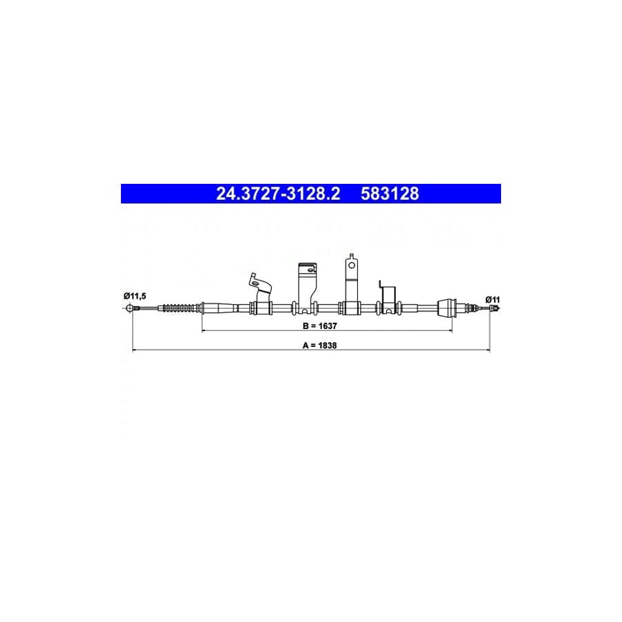 ATE 24.3727-3128.2 Hand Brake Cable