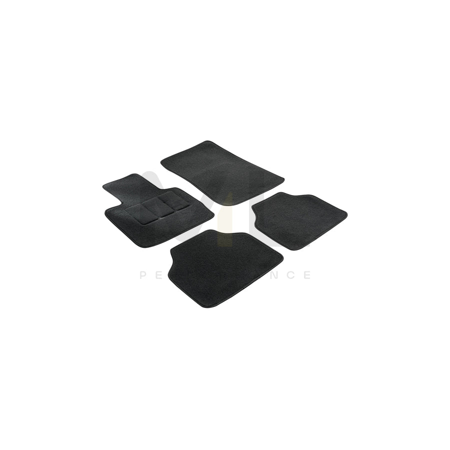 WALSER Tailored 14604 Floor mat set Textile, Front and Rear, Quantity: 4, Black