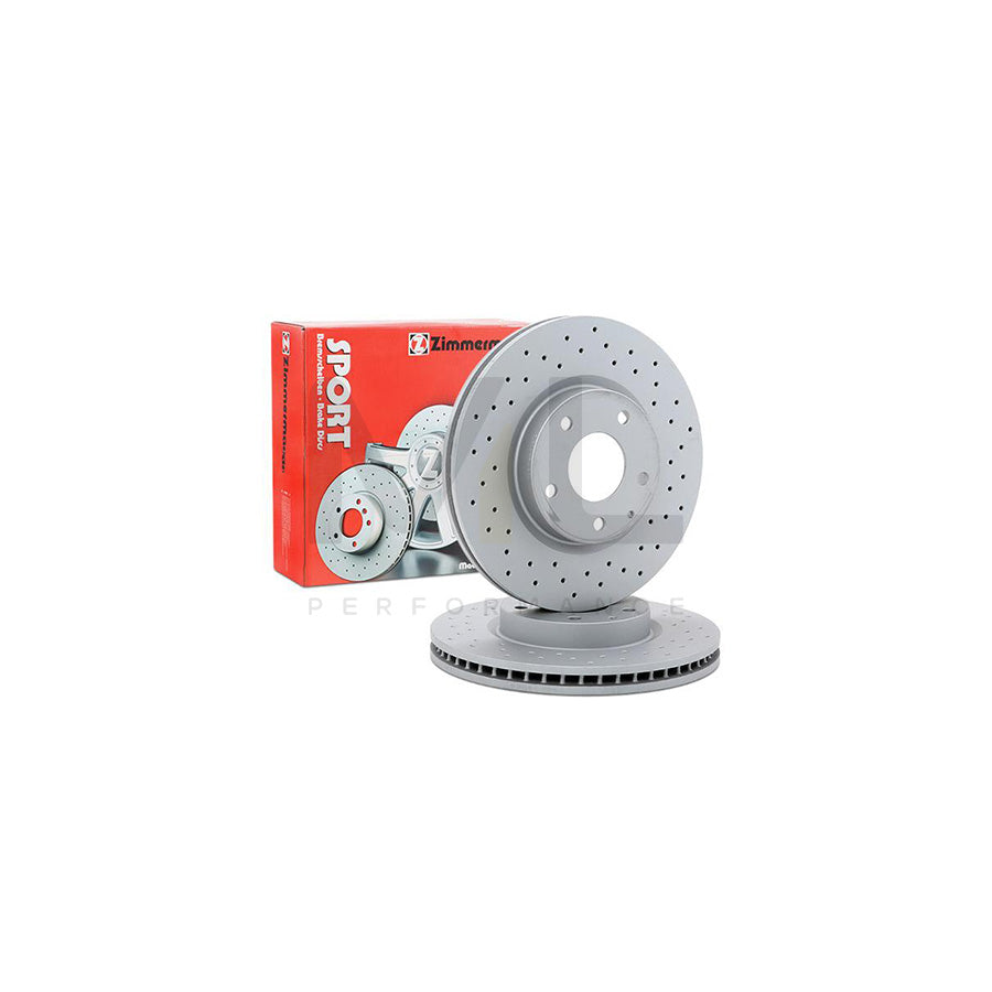 ZIMMERMANN SPORT COAT Z 370.3050.52 Brake Disc Internally Vented, Perforated, Coated  - 1 piece