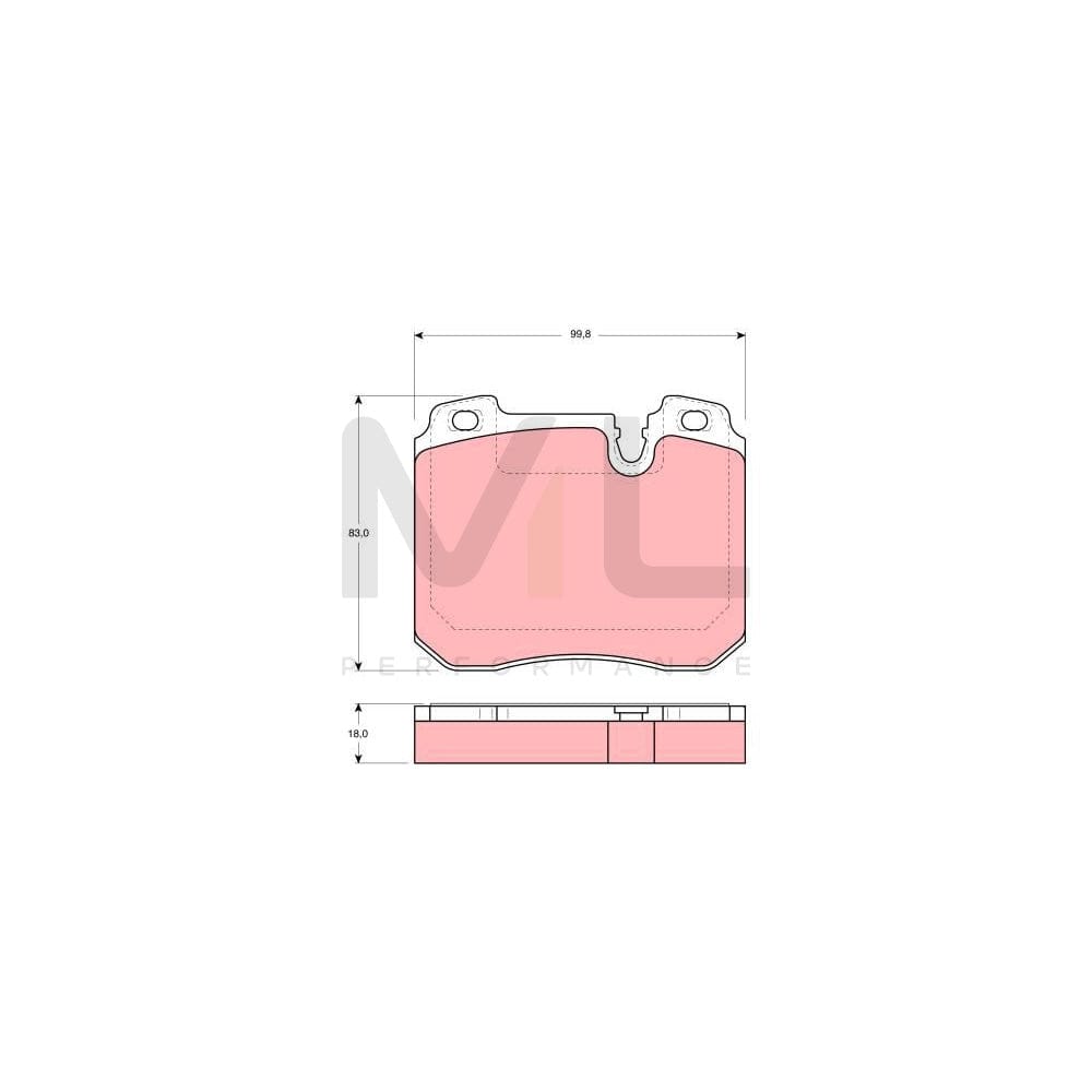 TRW Gdb1161 Brake Pad Set For Bmw 7 (E32) Prepared For Wear Indicator