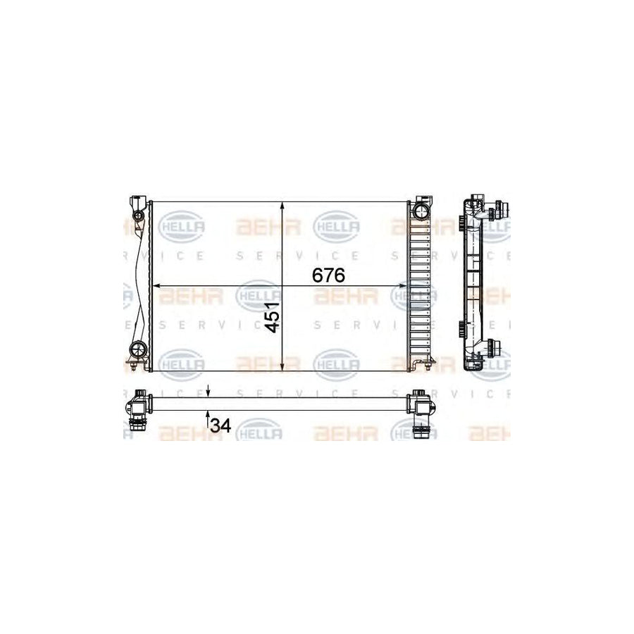 Hella 8MK 376 790-104 Engine Radiator For Audi A6