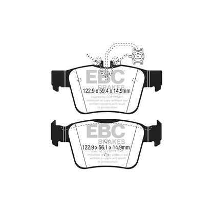 EBC PD01KR914 Alfa Romeo Greenstuff Rear Brake Pad & Plain Disc Kit - ATE Caliper (Inc. Giulia & Stelvio) 2 | ML Performance UK Car Parts
