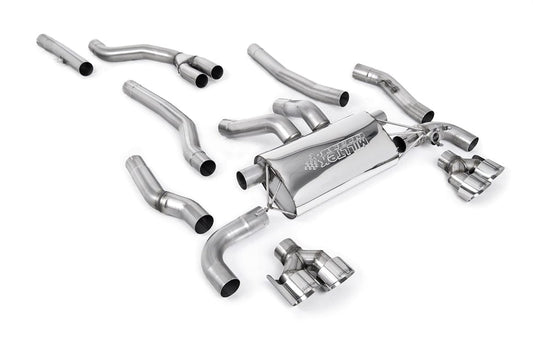 MillTek SSXBM1253 BMW G42 M240i Cat-Back with Quad GT-100 Polished Trims