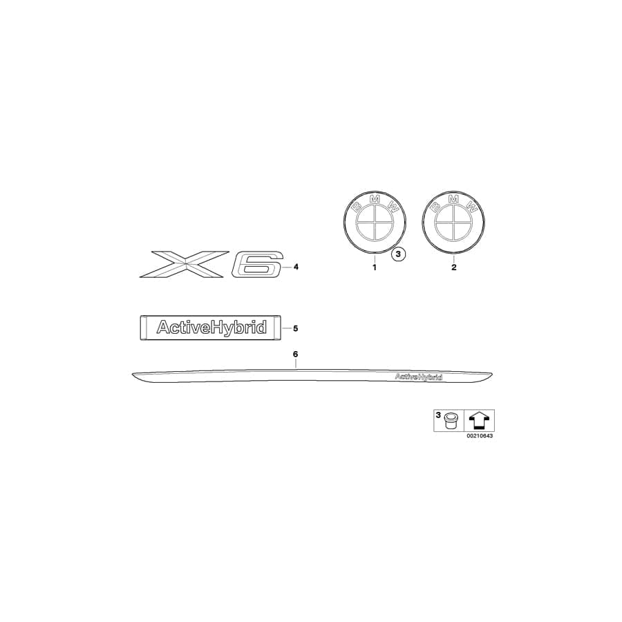 Genuine BMW 51147239413 E72 Label ACTIVE HYBRID (Inc. Hybrid X6)