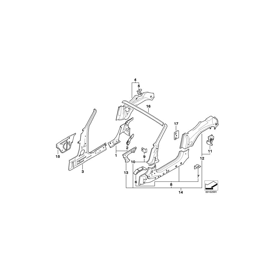 Genuine BMW 41217064619 E85 E86 Left Interior Column A (Inc. Z4 M3.2, Z4 3.0i & Z4 2.0i)