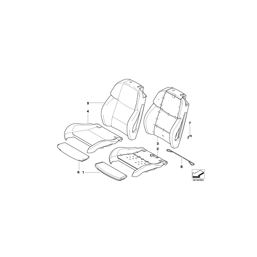 Genuine BMW 52108039258 E90 Cover Backrest Leather Right FUCHSROT (Inc. M3)