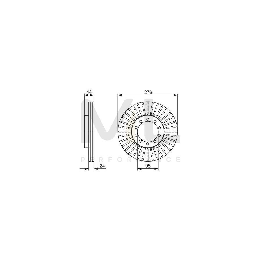 BOSCH 0 986 479 608 Brake Disc Vented, Oiled | ML Performance Car Parts