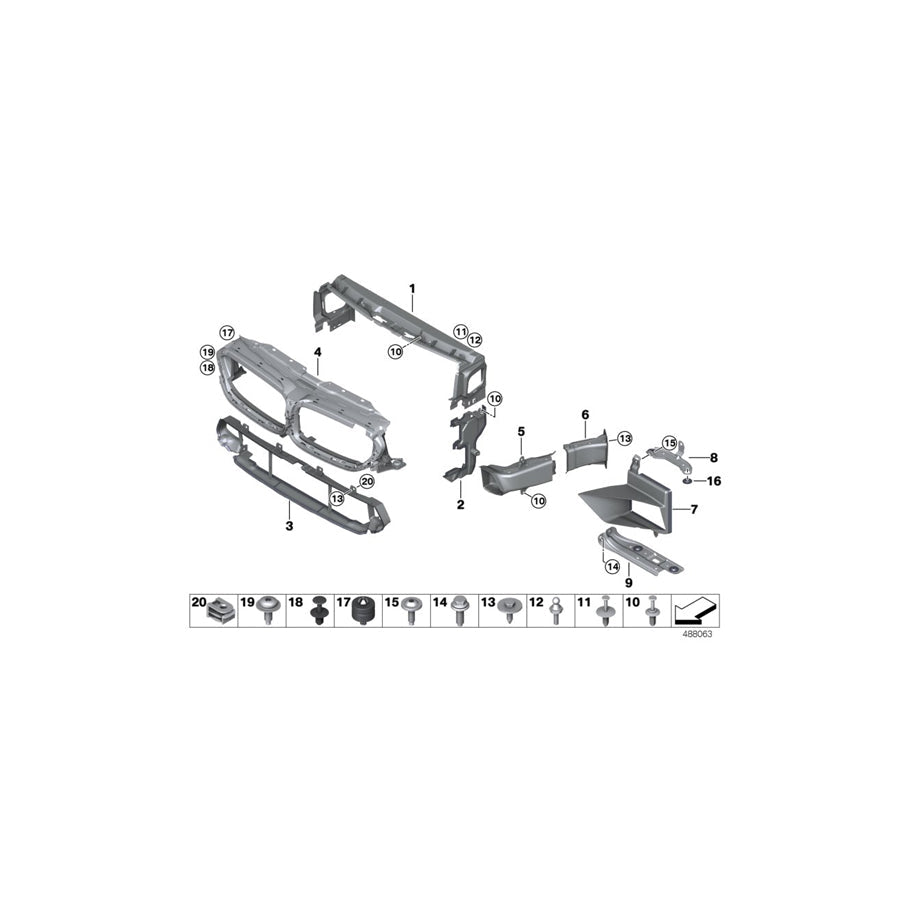 Genuine BMW 51748059682 F90 Air Duct, Exterior Radiator, Right M (Inc. M5)