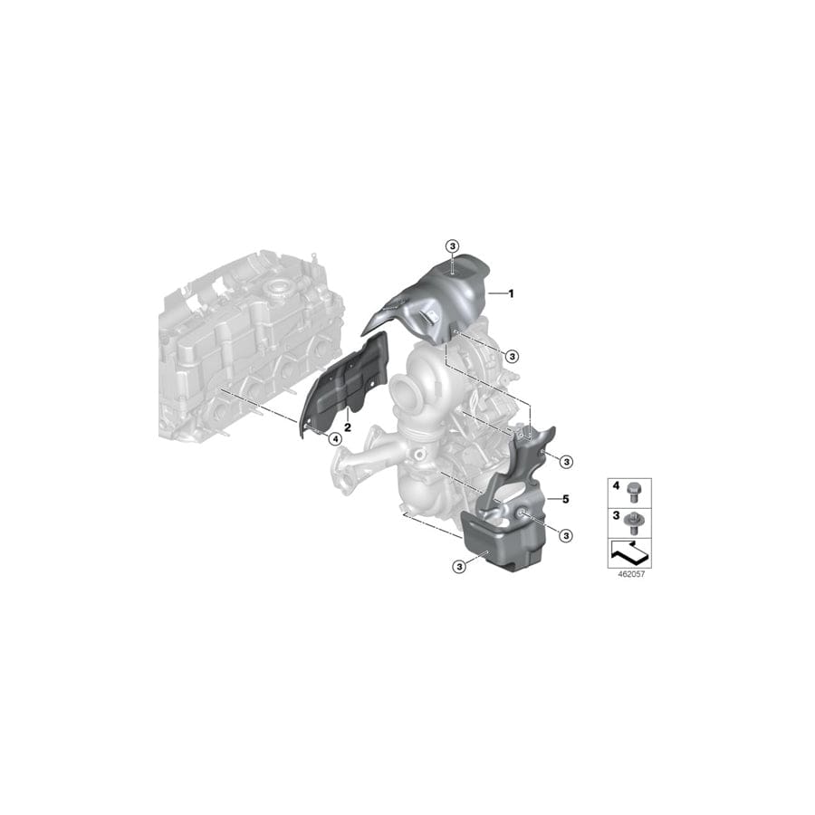 Genuine BMW 11658519655 F48 F39 Heat Shield, Turbocharger, Upper (Inc. X1 25dX & X2 25dX)