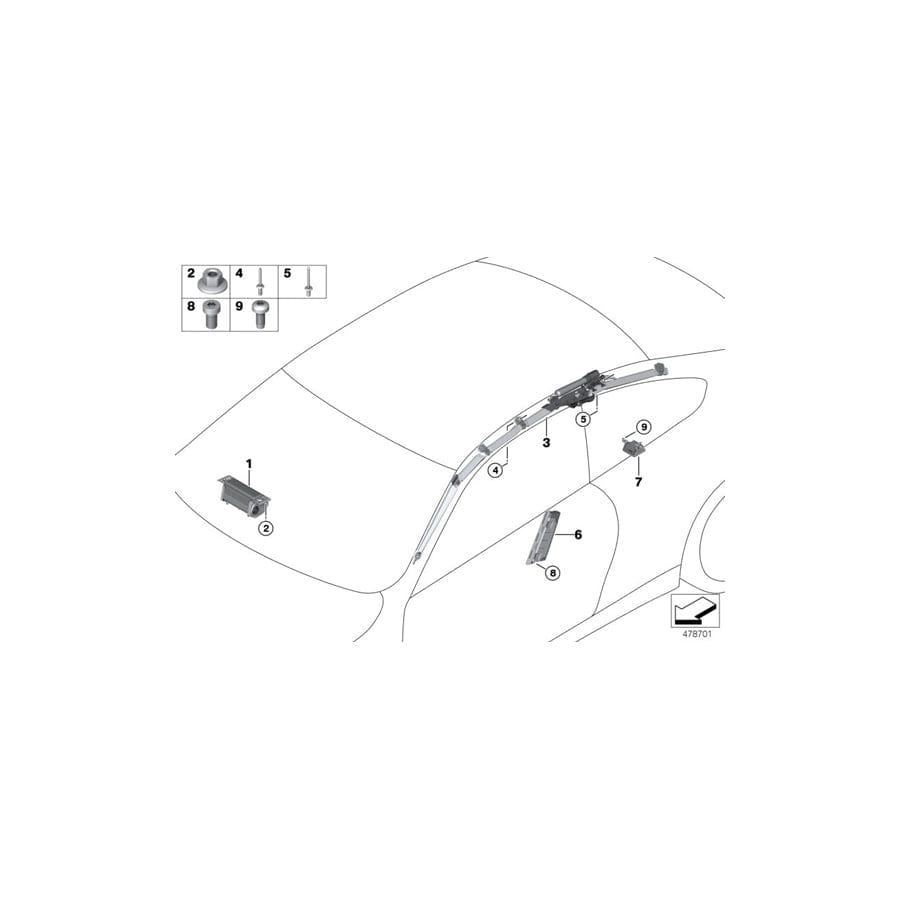 Genuine BMW 72126949791 E93 Side Airbag, Front Left Seat (Inc. 328i, M3 & 330d)