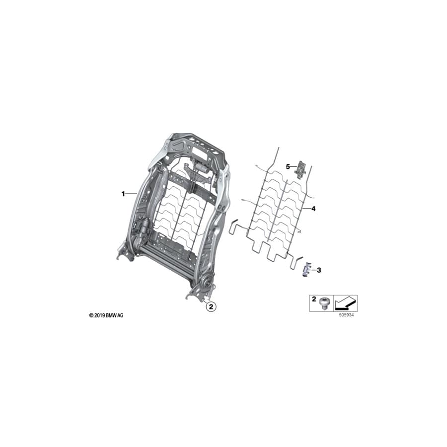Genuine BMW 52107457279 G30 G05 G32 Cushion Pad For Backrest LORDOSE (Inc. 520i 1.6, 630d & X6 M50dX)