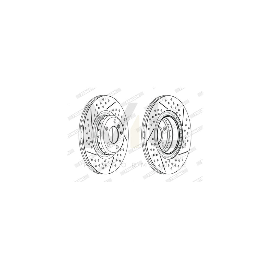 Ferodo DDF2621VC-1 Brake Disc Perforated / Vented, Two-Piece Brake Disc, Coated  - Pair