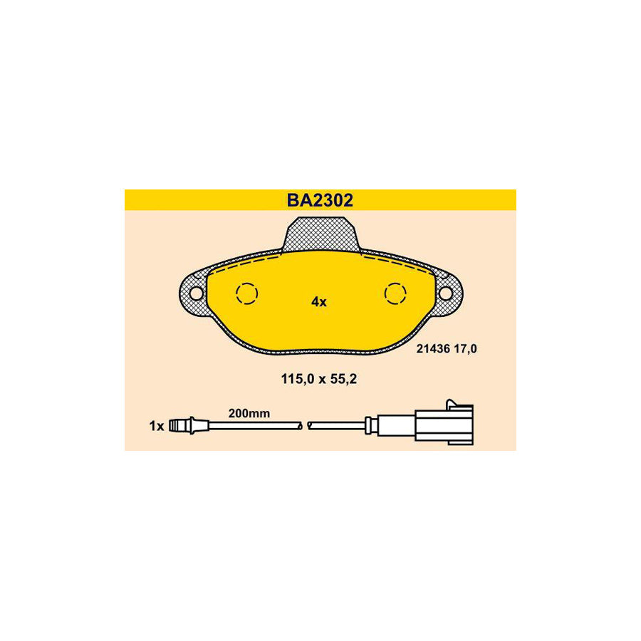 Barum Ba2302 Brake Pad Set