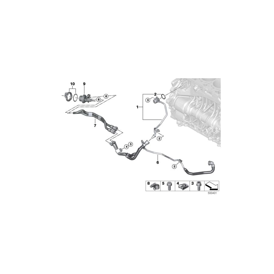 Genuine BMW 11538514060 F10 F11 Line, Engine Block Scr Module (Inc. 520dX)