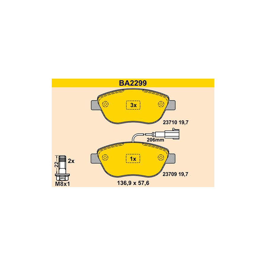 Barum Ba2299 Brake Pad Set