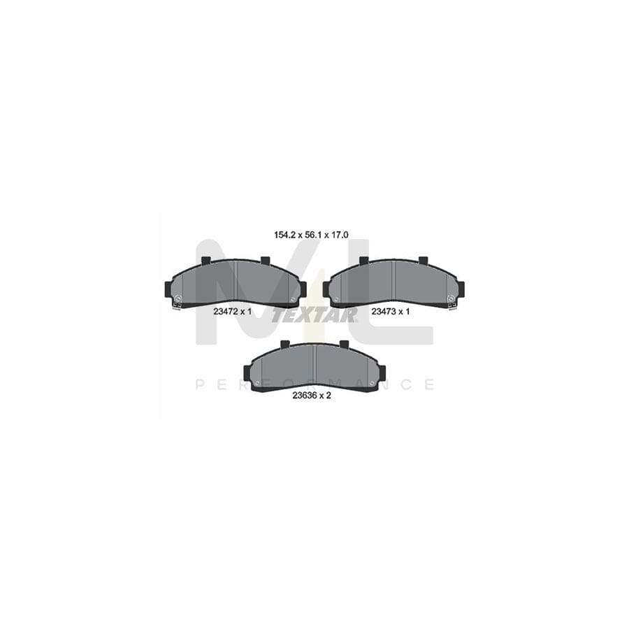 TEXTAR 2347201 Brake pad set with acoustic wear warning