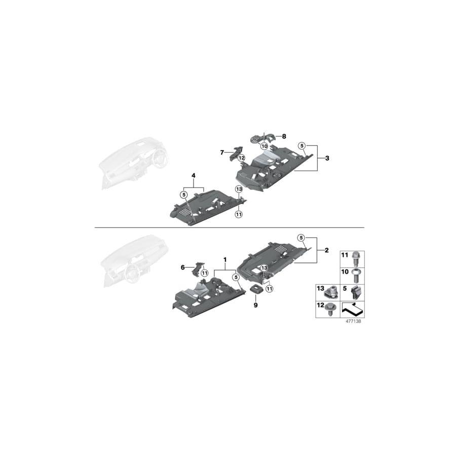 Genuine BMW 51459199143 Driver'S Footwell Trim Panel SCHWARZ (Inc. 550iX, 535iX & 535i)