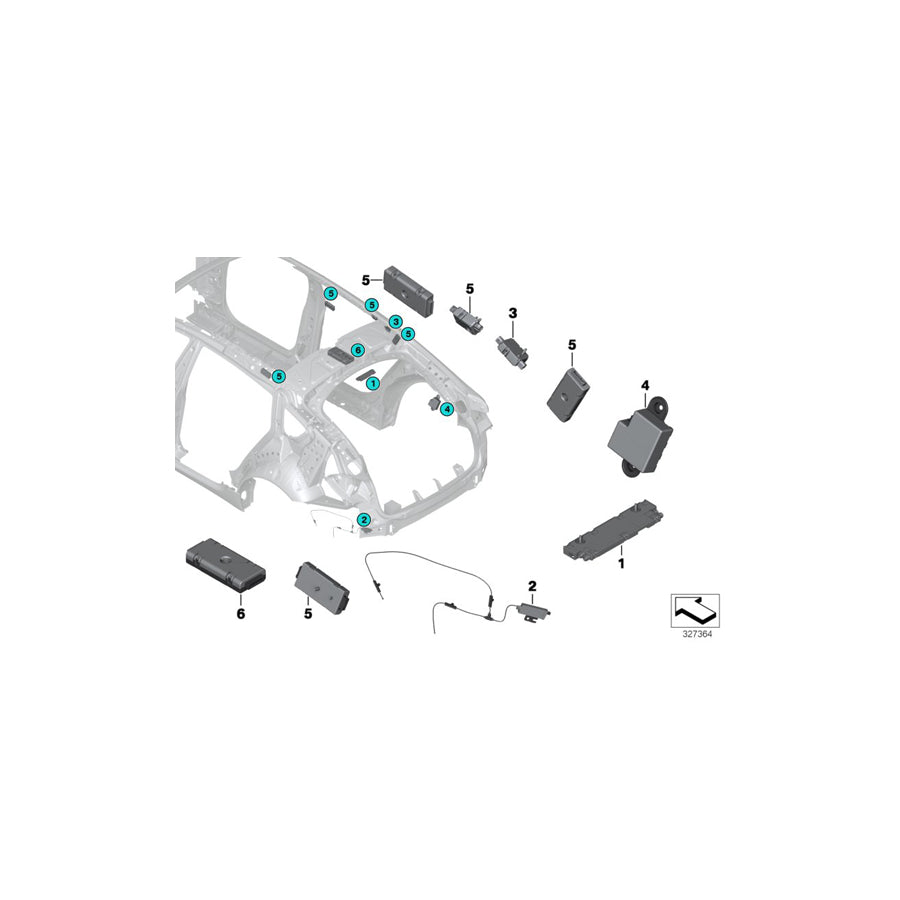 Genuine BMW 65209276033 Antenna Amplifier Diversity 315 MHZ (Inc. 550iX 4.4, 550iX 4.0 & 535dX)