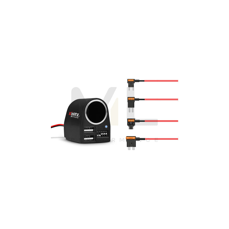 XBLITZ R5 Cigarette lighter splitter 10W(USB 2.0), 24W(USB 2.0 QC), 36W(12/24V)W