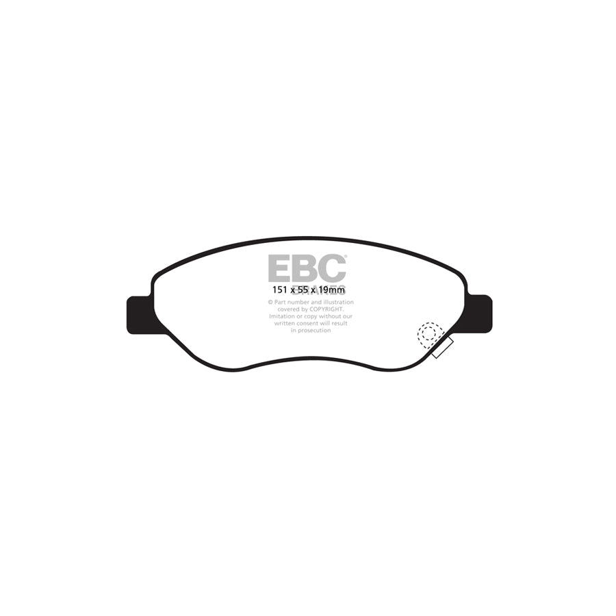 EBC PD01KF1151 Opel Vauxhall Corsa D Greenstuff Front Brake Pad & Plain Disc Kit  - Bosch Caliper 2 | ML Performance UK Car Parts