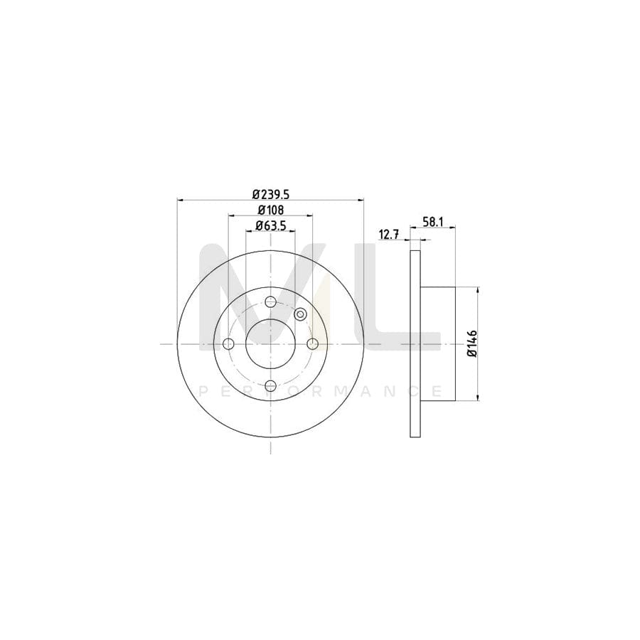 TEXTAR 92025700 Brake Disc for FORD SIERRA Solid, without wheel hub, without wheel studs  - 1 piece