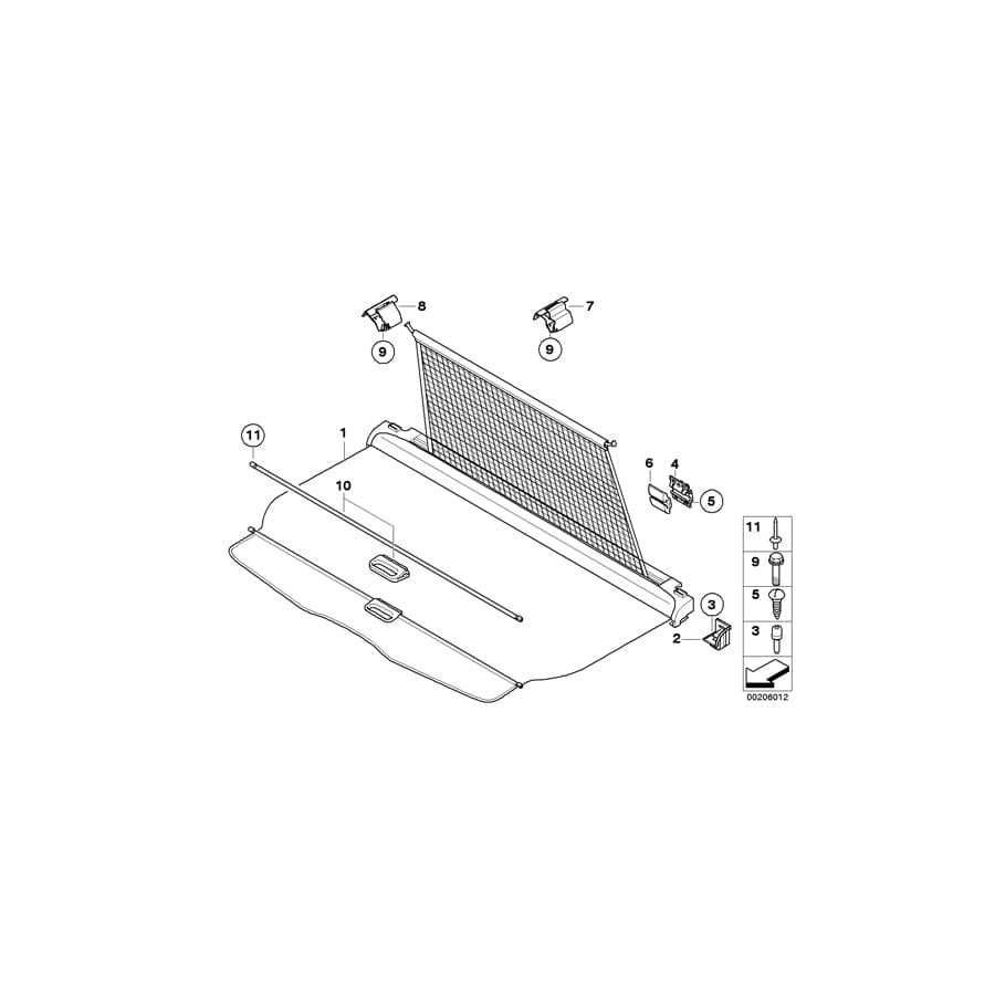 Genuine BMW 51479119691 E61 Roller-Combination SCHWARZ (Inc. 550i, 530d & M5)