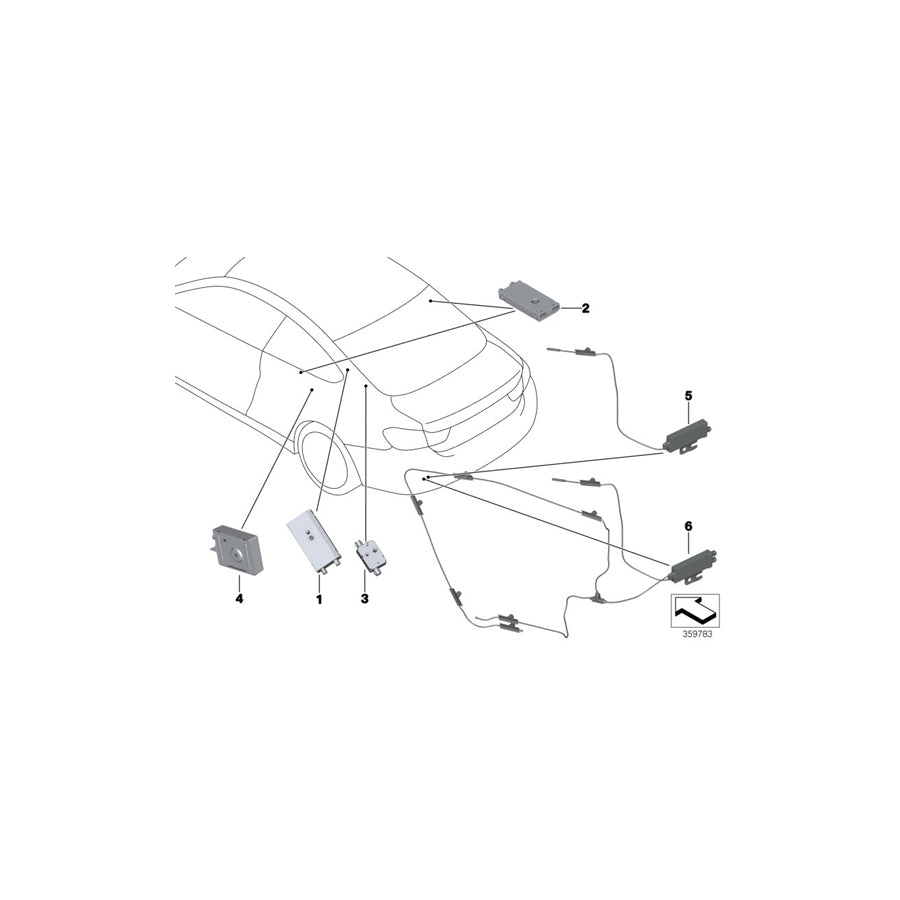 Genuine BMW 65209273668 F83 F33 Antenna Amplifier RECHTS (Inc. 435dX, 440i & 430iX)