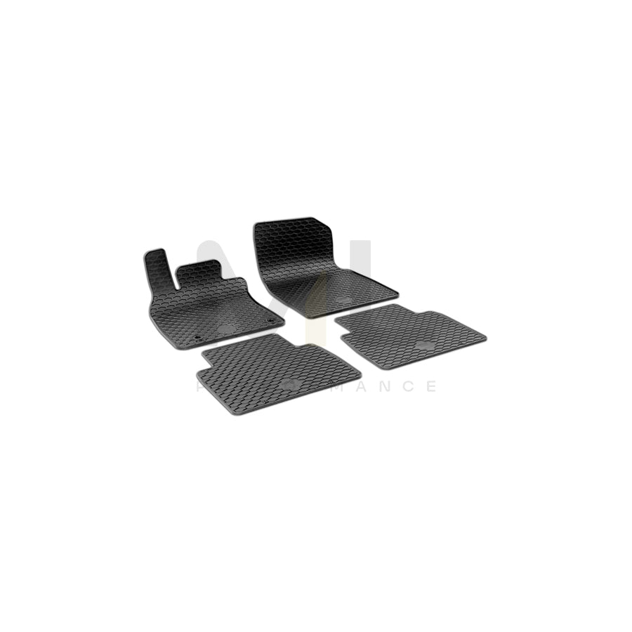 WALSER RubberLine 50882 Floor mat set Elastomer, Front and Rear, Quantity: 4, Black
