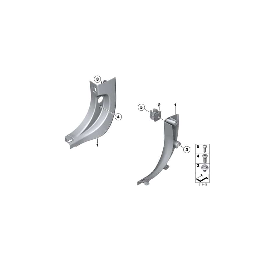Genuine BMW 51437230114 F10 F11 Lateral Trim Panel, Bottom Front Right OYSTER (Inc. 520d, 520dX & 535iX)