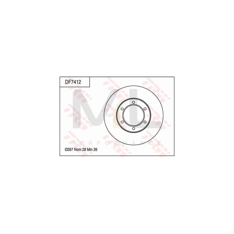 TRW DF7412 Brake Disc for TOYOTA Dyna Platform / Chassis (U400-U700, Y200-Y300) Vented, Painted  - 1 piece