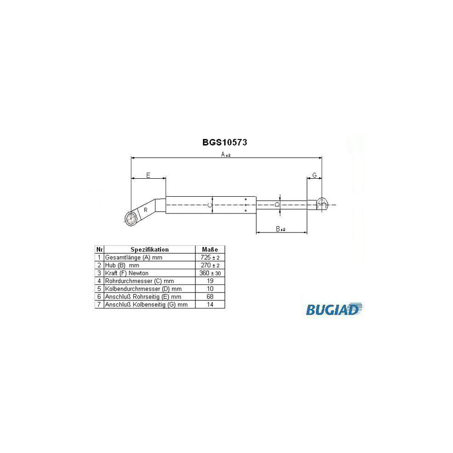 BUGIAD Bgs10573 Tailgate Strut for BMW 5 Touring (E34)
