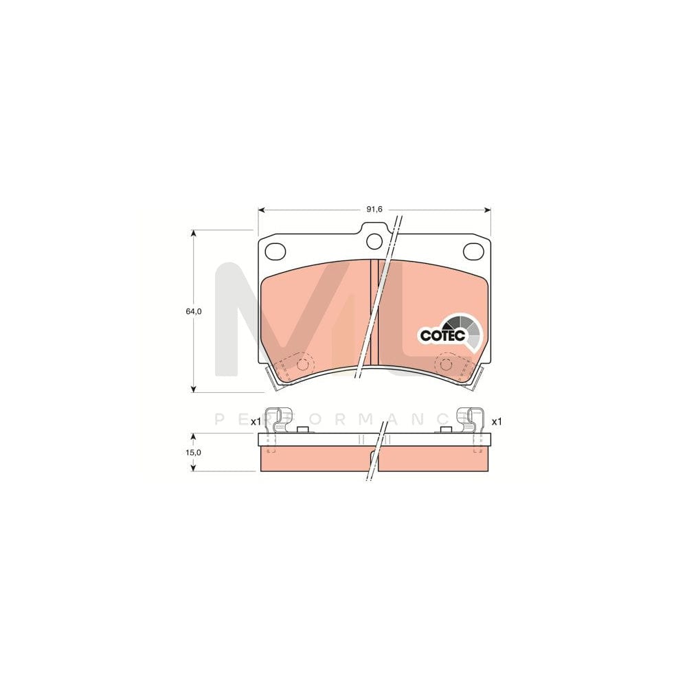 TRW Cotec Gdb1024 Brake Pad Set With Acoustic Wear Warning