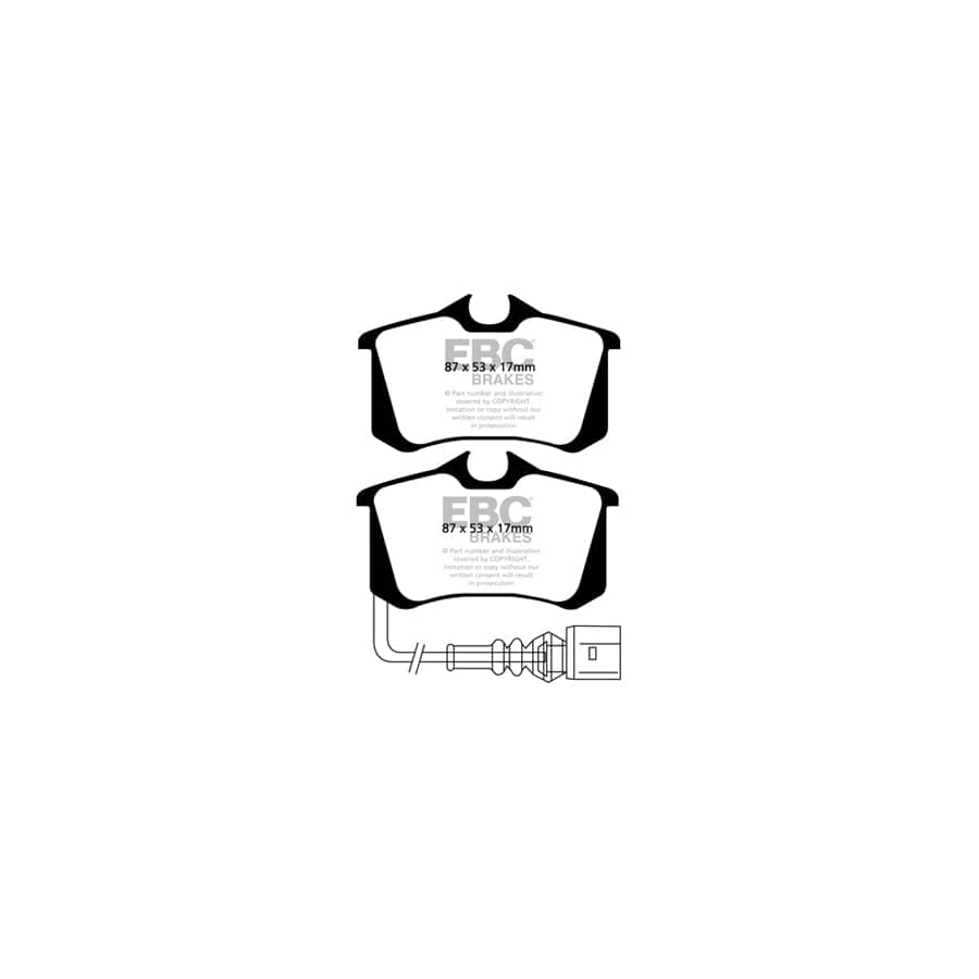 EBC PD17KR045 Audi VW Redstuff Rear Brake Pad & BSD Disc Kit - TRW Caliper (Inc. A3 & Golf) 2 | ML Performance UK Car Parts
