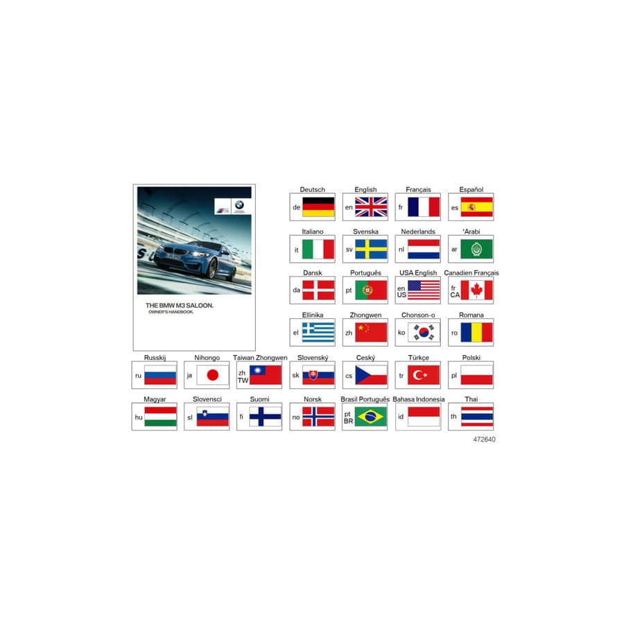 Genuine BMW 01402928624 Owner's Manual For F80 M3 JA (Inc. M3)