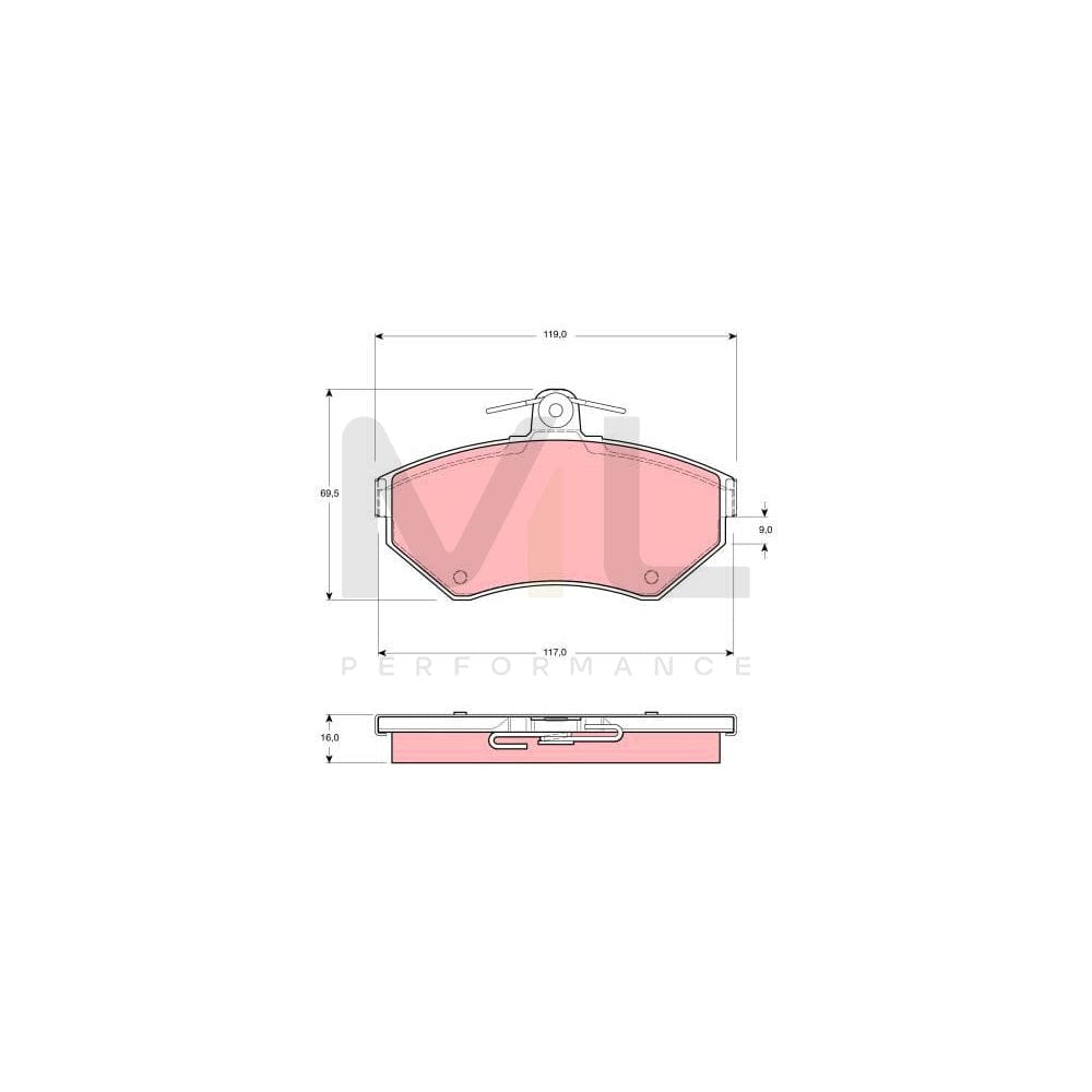 TRW Gdb1312 Brake Pad Set Not Prepared For Wear Indicator