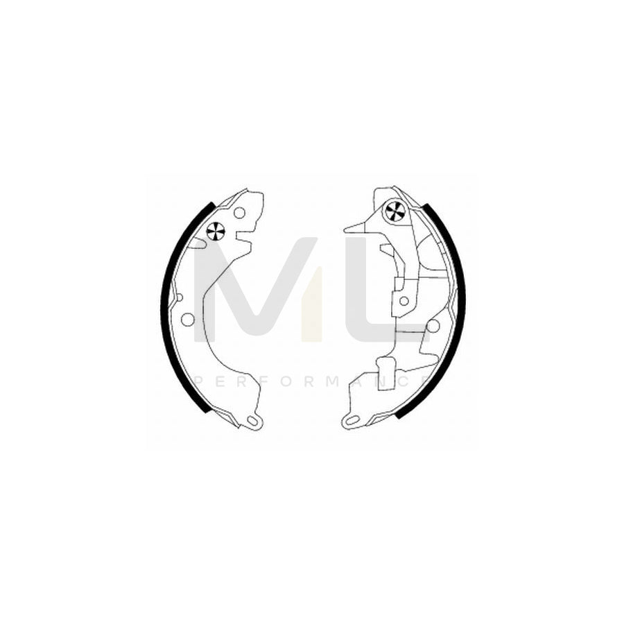 TEXTAR 91036800 Brake Shoe Set with handbrake lever