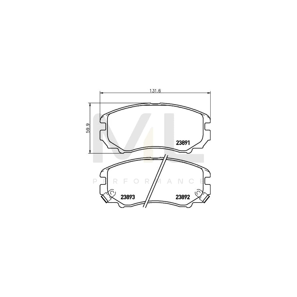 Hella 8DB 355 016-101 Brake Pad Set With Acoustic Wear Warning, With Accessories | ML Performance Car Parts