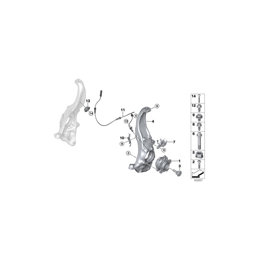 Genuine BMW 31206884386 G16 G14 G30 Carrier, Right (Inc. 840dX, 530iX & 530eX)