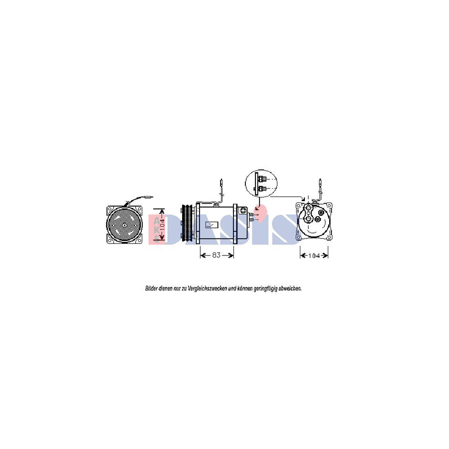 AKS Dasis 850840N Compressor, Air Conditioning for Saab 900